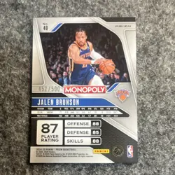 Panini 2024-25 Prizm Monopoly Jalen Brunson Knicks #40 Gold Shimmer /500 - Image 2