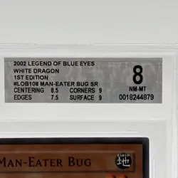 BGS 8 NM-MT Man-Eater Bug LOB-108 Super Rare 1st Edition Yugioh - Image 3