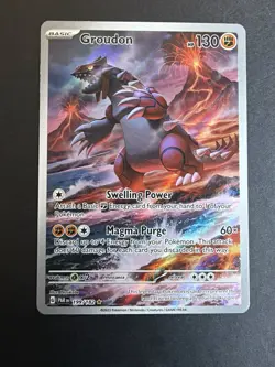 Groudon 199/182 Illustration Rare Holo Paradox Rift SV04 NM Pokemon TCG - Image 1