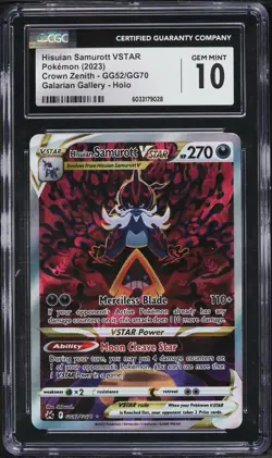CGC 10 Hisuian Samurott VSTAR GG52/GG70 Holo Crown Zenith Pokemon Card - Image 1