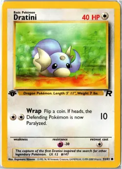 Dratini 53/82 Common 1st Edition Team Rocket Pokemon Card - Image 1