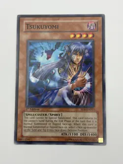 Yugioh Tsukuyomi SD6-EN011 Super Rare 1st Edition Holo MP Card Spellcaster - Image 1