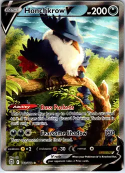 Honchkrow V (Alternate Full Art) 162/172 Swsh09: Brilliant Stars Holo NM - Image 1