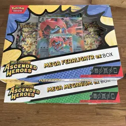 Pokemon TCG Ascended Heroes Mega Feraligatr And Meganium EX Box- 2x Factory Seal - Image 2