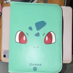 Pokemon Grass Green Zippered A5 3-Ring Binder 240 Cards 4-Pocket Bulbasaur - Image 1