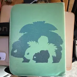 Pokemon Grass Green Zippered A5 3-Ring Binder 240 Cards 4-Pocket Bulbasaur - Image 2