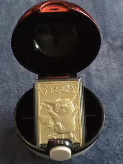 1999 Pokemon X Burger King Pikachu 23k Gold Plated Metal Card WOTC - Image 1