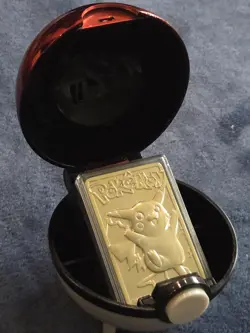 1999 Pokemon X Burger King Pikachu 23k Gold Plated Metal Card WOTC - Image 2