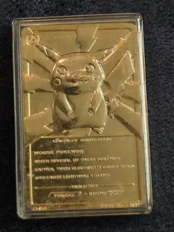 1999 Pokemon X Burger King Pikachu 23k Gold Plated Metal Card WOTC - Image 4