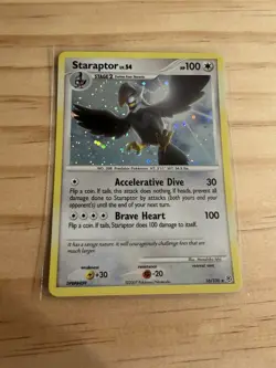 Staraptor 16/130 Holo Rare Diamond and Pearl Base Pokemon Card NM - Image 1