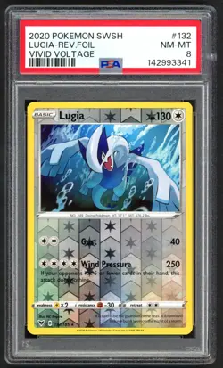 Pokemon Cards - PSA 8 Lugia 132/185 - Vivid Voltage Reverse Holo - NM-MT - PSA8 - Image 1