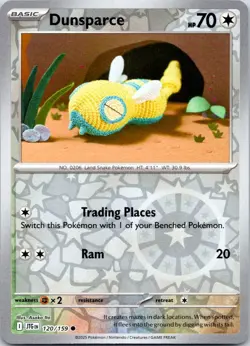 Dunsparce 120/159 Journey Together Pokemon TCG Card - Image 3