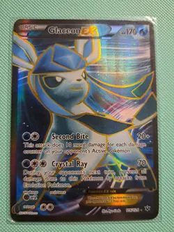 Pokemon TCG Glaceon-EX Fates Collide Holo Card 116/124 Full Art Ultra Rare - Image 1