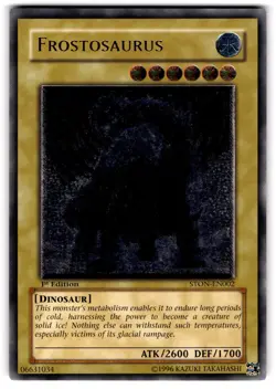 YUGIOH FROSTOSAURUS ULTIMATE RARE 1ST EDITION EXCELLENT STON-EN002 - Image 1