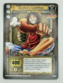 2005 One Piece Shonen Jump Pirate's Ambition Luffy PR001 Promo Trading Card - Image 1