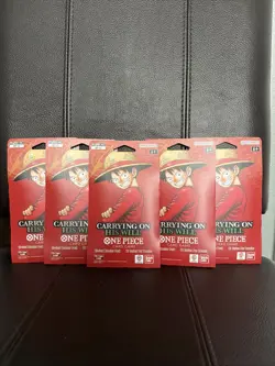One Piece TCG OP-13 Carrying On His Will Sleeved Booster Pack Sealed 5x - Image 1
