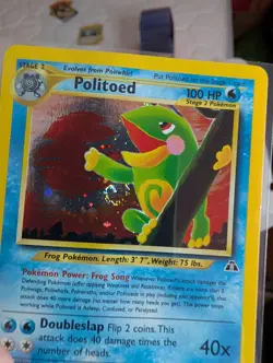 Politoed 8/75 Holo Rare Neo Discovery HP Dmg Pokemon Card Swirl 🍥 Vintage WOTC - Image 2