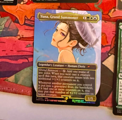 1X FOIL Yuna, Grand Summoner BORDERLESS PROMO NM MTG Magic Final Fantasy EDH - Image 1