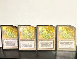 Magic The Gathering Maze of Ith The Dark 1994 Regular Land x4 FIRE Damaged - Image 1