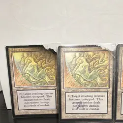 Magic The Gathering Maze of Ith The Dark 1994 Regular Land x4 FIRE Damaged - Image 2