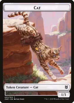 Cat Token - #2 (1/1 white) - Zendikar Rising - NM MTG - Image 1
