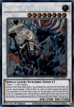 BPRO-EN041 Ecclesia and the Dark Dragon : Secret Rare : 1st Edition : YuGiOh TCG - Image 1