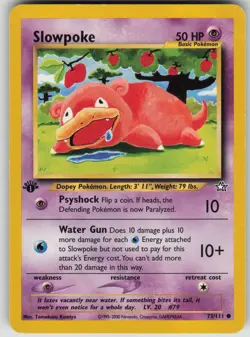 Pokemon TCG Slowpoke Common Neo Genesis 073/111 - Image 1