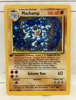 LP 1st ed OC Machamp 8/102 Deck Exclusives Holo Rare Stage 2 100 HP ENG - Image 1