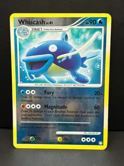 Whiscash 40/123 Rare Mysterious Treasures Pokemon Reverse Holo Moderately Played - Image 1