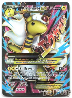 M Ampharos EX 88/98 Ultra Rare Ancient Origins Pokemon Holo MP - Image 1