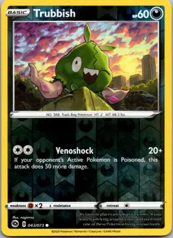Trubbish 043/073 Common Champion's Path Pokemon Reverse Holo Near Mint - Image 1