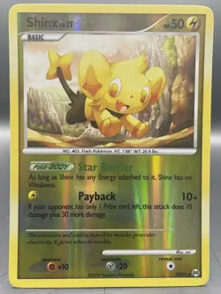 Pokemon Shinx SH12 Shiny Reverse Holo Rare Arceus Card 2009 - LP+ - Image 1