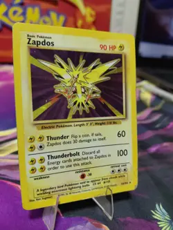 Pokemon TCG Zapdos Holo Rare Unlimited Card Base Set 16/102 HEAVILY PLAYED BEND - Image 3