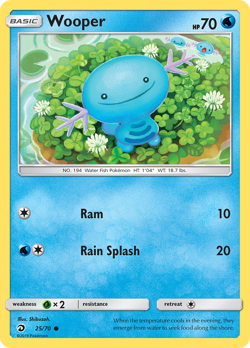 Wooper 25/70 Common Dragon Majesty Pokemon Reverse Holo Lightly Played - Image 2