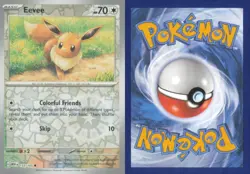 EEVEE 133/165 COMMON 151 POKEMON REVERSE HOLO NEAR MINT - Image 3