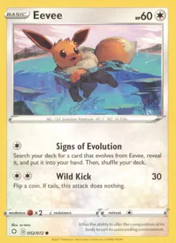 EEVEE 052/072 COMMON SHINING FATES POKEMON NEAR MINT - Image 1