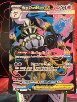 Mega Chandelure ex 099/084 Pitch Black Holo Ultra Rare Pokemon English NM - Image 1