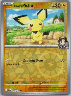 Ethan's Pichu 071/182 Common Destined Rivals Pokemon Reverse Holo Near Mint - Image 1