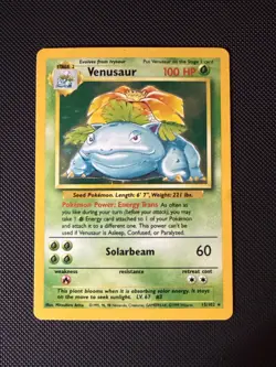 1999 Pokemon Venusaur Base Set 15/102 Holo Unlimited Holo Rare LP See Pictures - Image 1