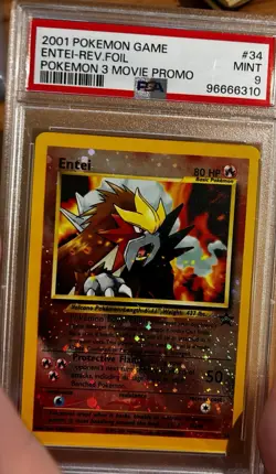 Pokemon TCG 2001 Wotc Promo Entei 34/53 Reverse Holo Foil PSA 9 - Image 1