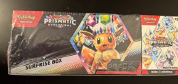 Pokemon Prismatic Evolutions Surprise Box + Booster Bundle Sam’s Club Exclusive - Image 1
