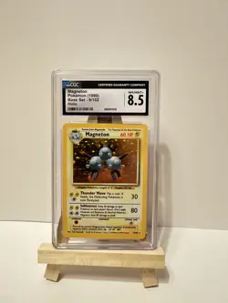 1999 Pokemon TCG Base Set Magneton 9/102 Holo Unlimited CGC 8.5 Graded - Image 1