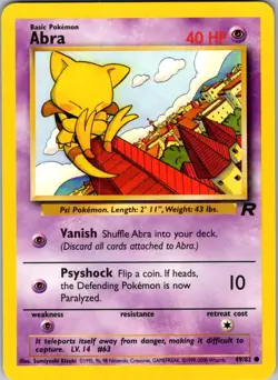 Abra 49/82 Common Team Rocket Pokemon Unlimited Near Mint - Image 1