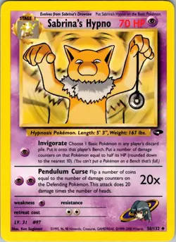 Sabrina's Hypno 56/132 Uncommon Gym Challenge Pokemon Unlimited Near Mint - Image 1
