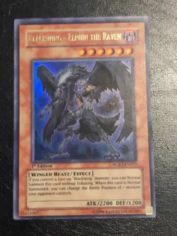 Yu-Gi-Oh! ULTRA RARE CARD BLACKWING - ELPHIN THE RAVEN RGBT-EN013 1ST NM/VLP - Image 1