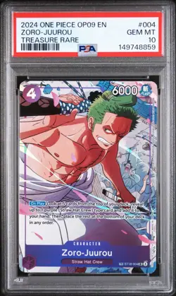 PSA 10 2024 ONE PIECE OP09 EMPERORS IN THE NEW WORLD 004 ZORO-JUUROU TR - Image 1