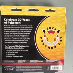 Pokemon TCG Pokemon Day 2026 Collection Pikachu Stamped Promo Coin 3 Packs - Image 2