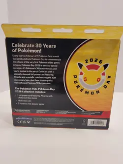 Pokemon TCG Pokemon Day 2026 Collection Box Pikachu Promo Coin 3 Boosters - Image 2