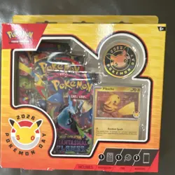 Pokemon TCG Pokemon Day 2026 Collection Box Pikachu Promo Coin 3 Boosters - Image 1