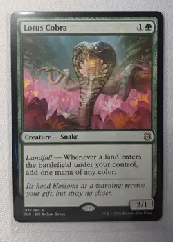 Lotus Cobra Zendikar Rising Green Snake Magic MTG Card Regular ZNR 193 Rare NM - Image 1